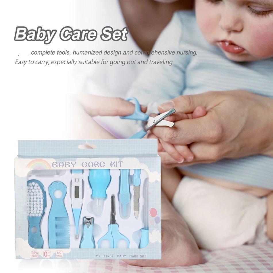 10Pcs Baby Healthcare & Grooming Kit Baby Safety Set Blue big image 2