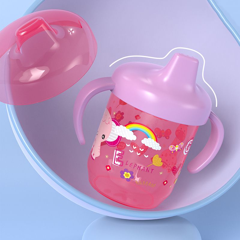 250ML/8.45OZ Hard Spout Sippy Cup with Handle Cartoon Pattern Water Cup for Toddlers Kids Girls Boys Color-A big image 3