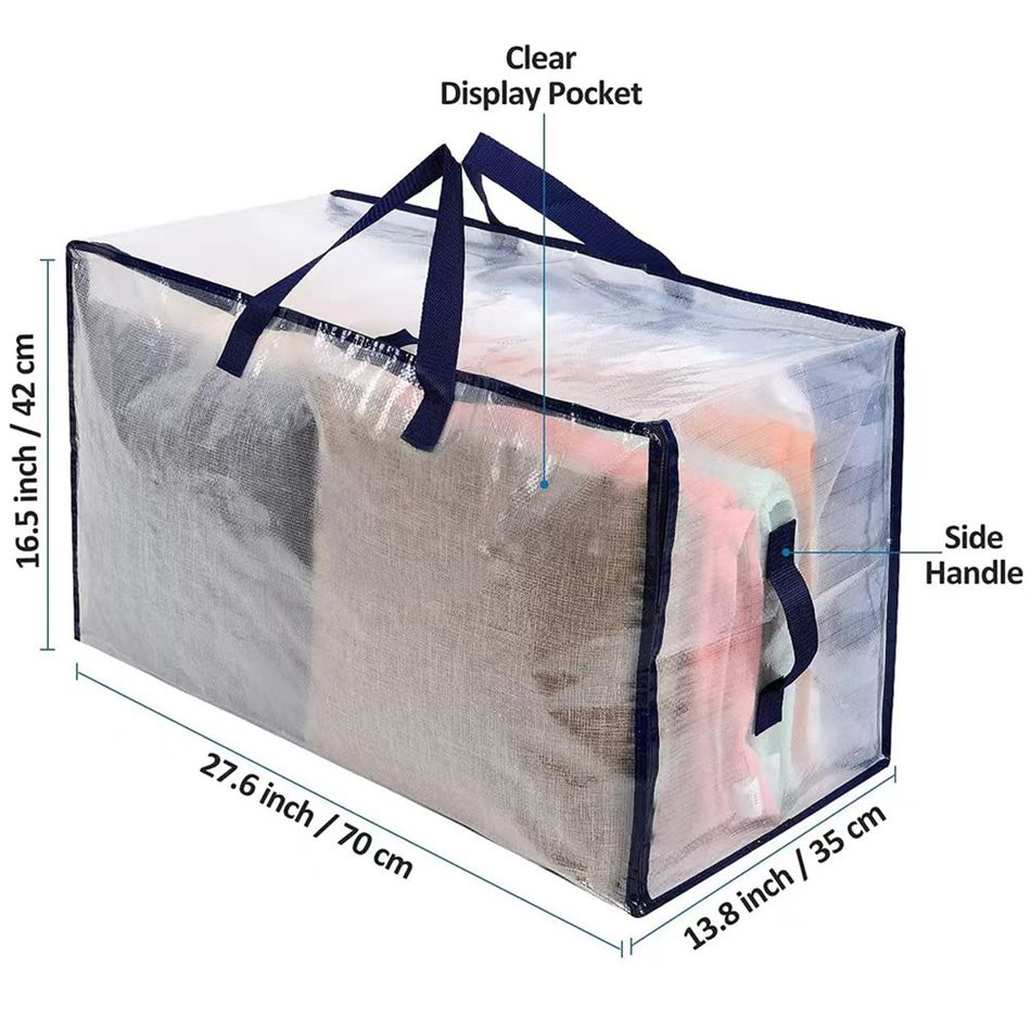 Comforter Storage Bag with Sturdy Handles & Premium Dual Zipper for Clothes Blankets Quilt Duvet Bedding Color-A