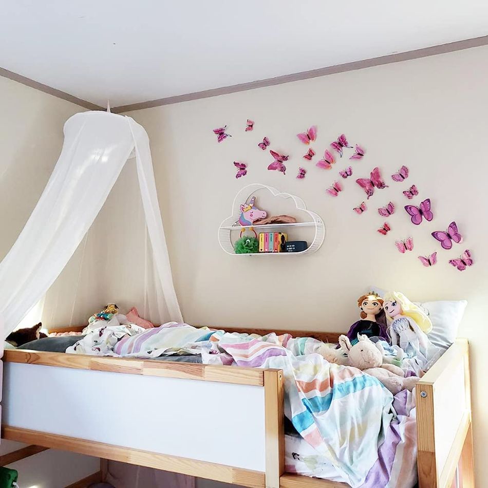 12-pack 3D Butterfly Wall Decor Removable Wall Stickers Room Decor for Kids Nursery Classroom Wedding Decor Pink big image 5