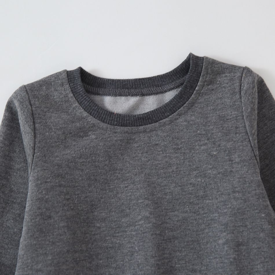 Baby Unisex Lässig Langärmelig Sweatshirts dunkelgrau big image 4