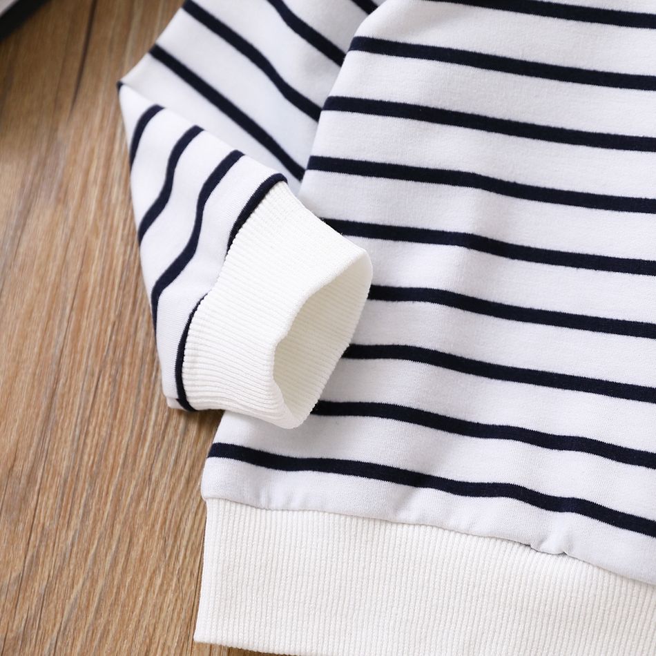 Baby Boy/Girl Long-sleeve Striped Pullover Sweatshirt OffWhite big image 4