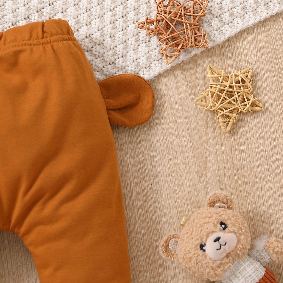 Baby Boy/Girl Animal Print 3D Ears Design Pants Brown big image 5