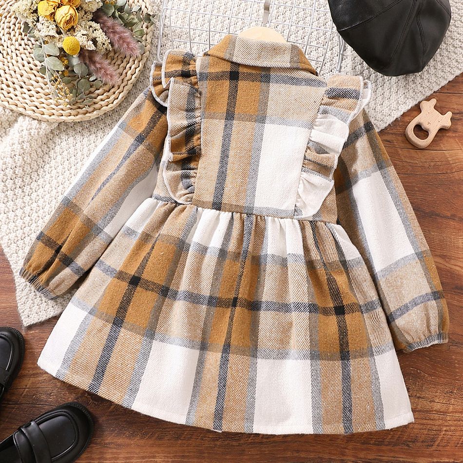 Enfant en bas âge Fille Manches à volants Classique Manteau / Veste Marron big image 2