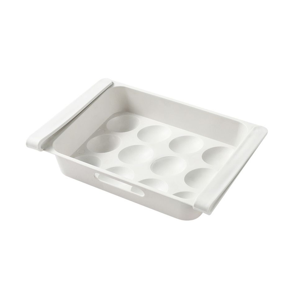 Retractable drawer Type Refrigerator Container Box Egg FoodFruit organizer Storage tray kitchen White big image 6