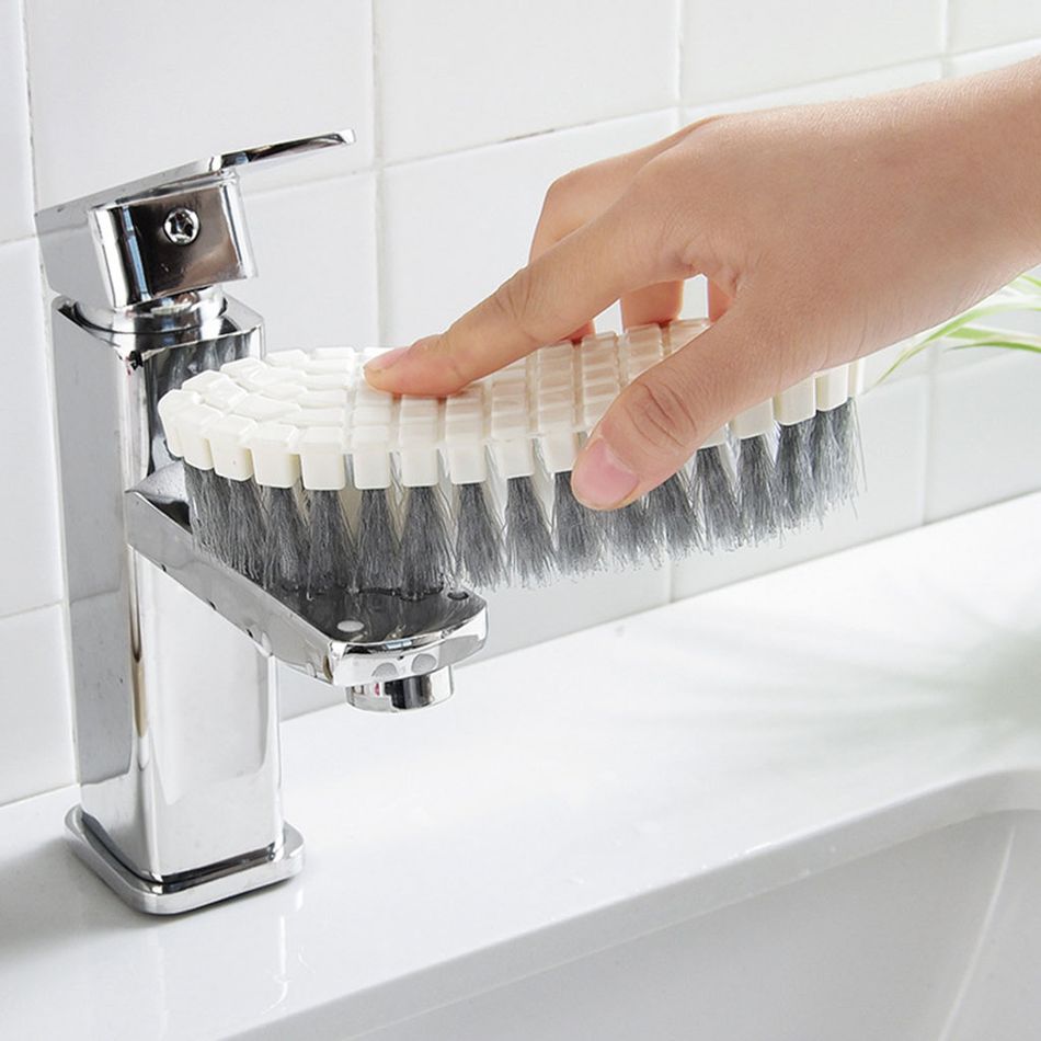 360 gradi piscina flessibile spazzola di pulizia multifunzionale lavanderia al piano spazzola di vasca da bagno di pulizia di spazzola bagno piastrelle flessibile Bianco big image 5