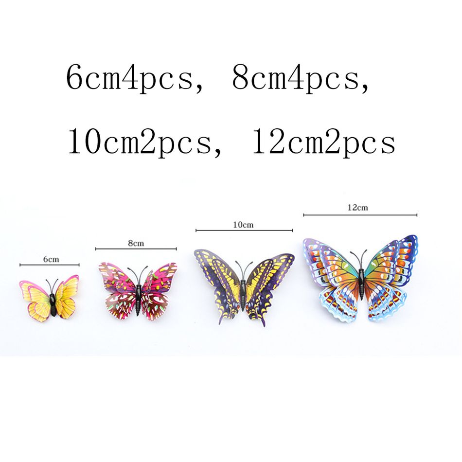 12-pack 3D Butterfly Wall Stickers Decor Glow in The Dark Luminous 3D Butterfly Wall Decals DIY Art Crafts Home Living Room Bedroom Garden Festival Decor Multi-color