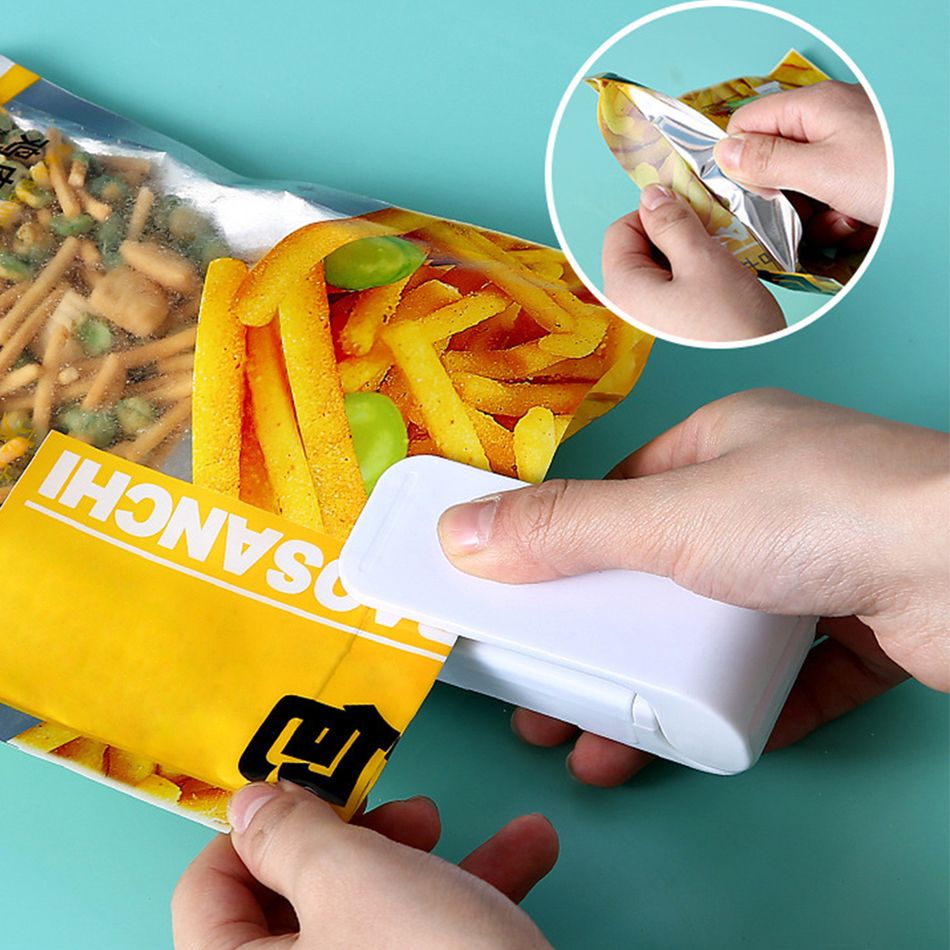 Portable Handheld Mini Sealing Machin Household Hand Pressure Heat Sealing Sealing Machine for Plastic Bag Snack Bags Food Saver Storage White