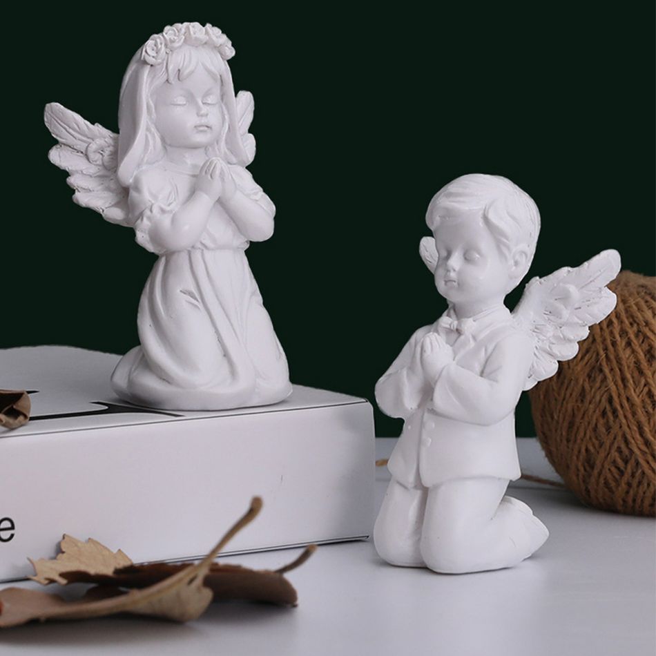 criativo mini cupido anjo resina ornamento jardim pátio casa decoração ornamentos Cor-A big image 2