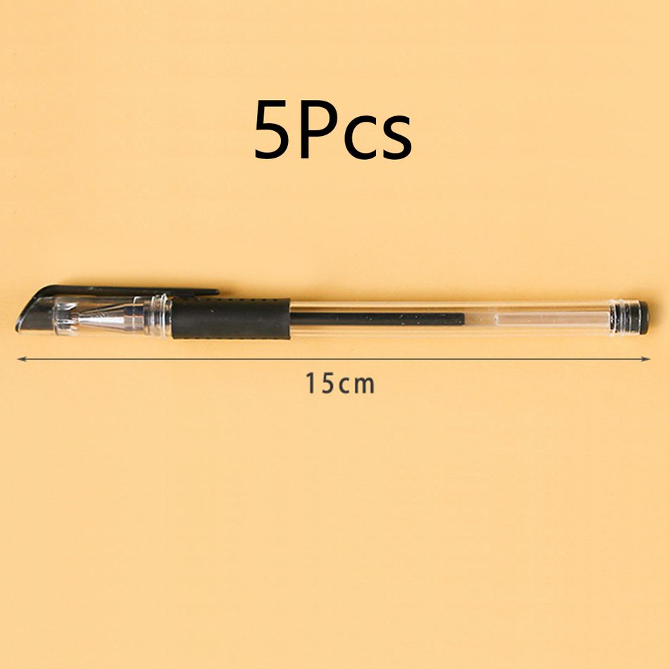 5-pack Black Ink Gel Pen 0.5MM Bullet Point Pen Signature Pen Special Water-Based Pen for Exams Student School Office Supplies Black