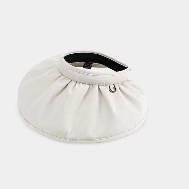 Dual-use Solid Hair Hoop Hat UV Protection Women Foldable Bucket Hat Summer Adult Outdoor Empty Top Sun Hat Multicolor Beige