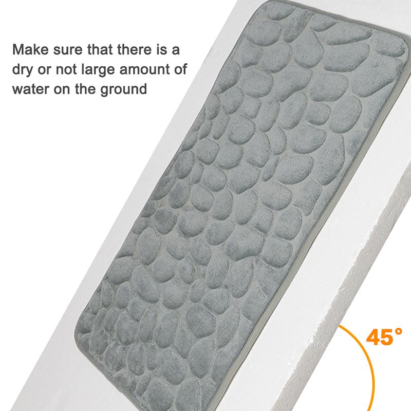 Cobblestone Bathroom Mat Non-slip Soft Absorbent Carpet Washable Bathroom Rugs for Kitchen Ground Bathroom Doorway Grey