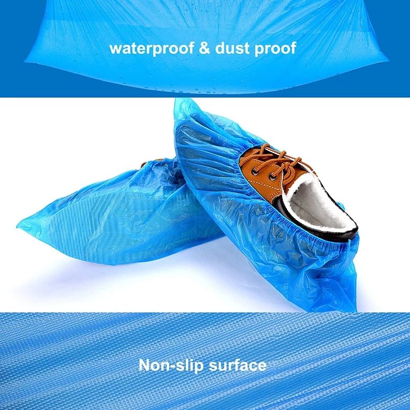 100-pack Disposable Shoe Covers Non-slip Dust-proof Waterproof Durable Shoe Protectors Covers One Size Fits All Navy