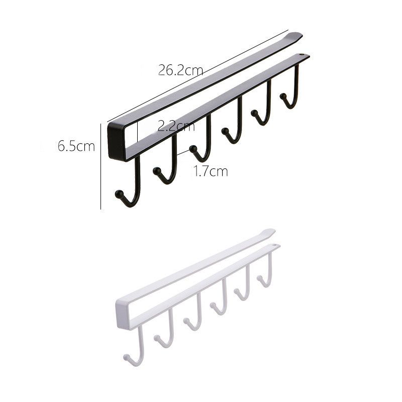 Mug Rack Hooks Under Cabinet Multifunction Nail Free Display Hanging Cups Drying Hook for Bar Kitchen Utensils White big image 6