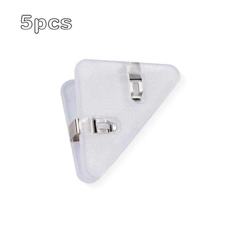 5-pack Book Page Corner Clips Triangular Clip Magazine Books Test Paper Protect Clip Office School Stationery Accessories White