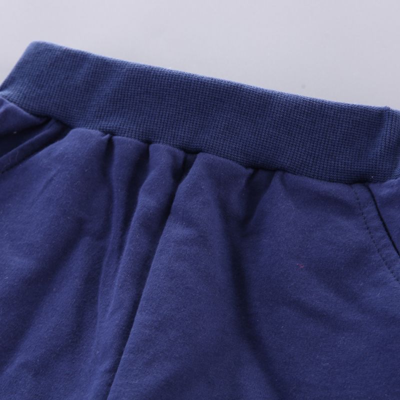 2pcs Toddler Boy Preppy style Faux-two Floral Print Shirt and Pants Set Dark Blue big image 6