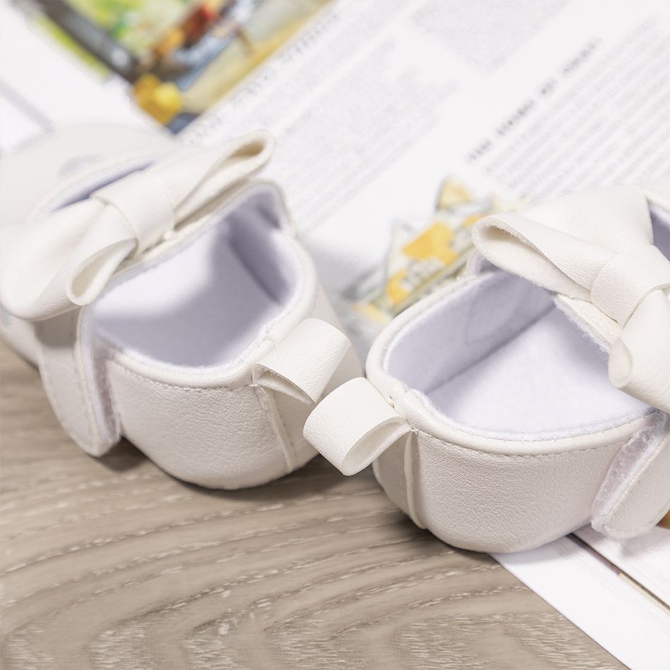 Baby / Toddler Solid Love Bowknot Prewalker Shoes White big image 6