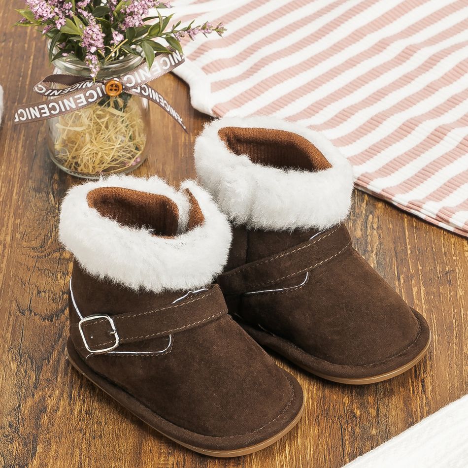 Baby / Toddler Khaki Fuzzy Fleece Prewalker Shoes Khaki