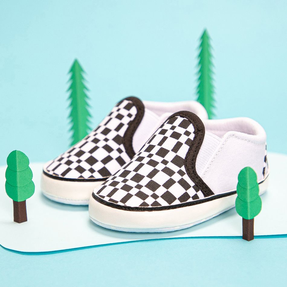 Baby / Toddler Geometric Print Slip-on Prewalker Shoes Black/White