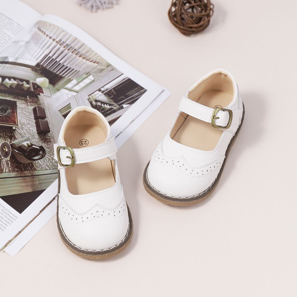 Toddler / Kid Minimalist Buckle Velcro White Shoes White big image 4