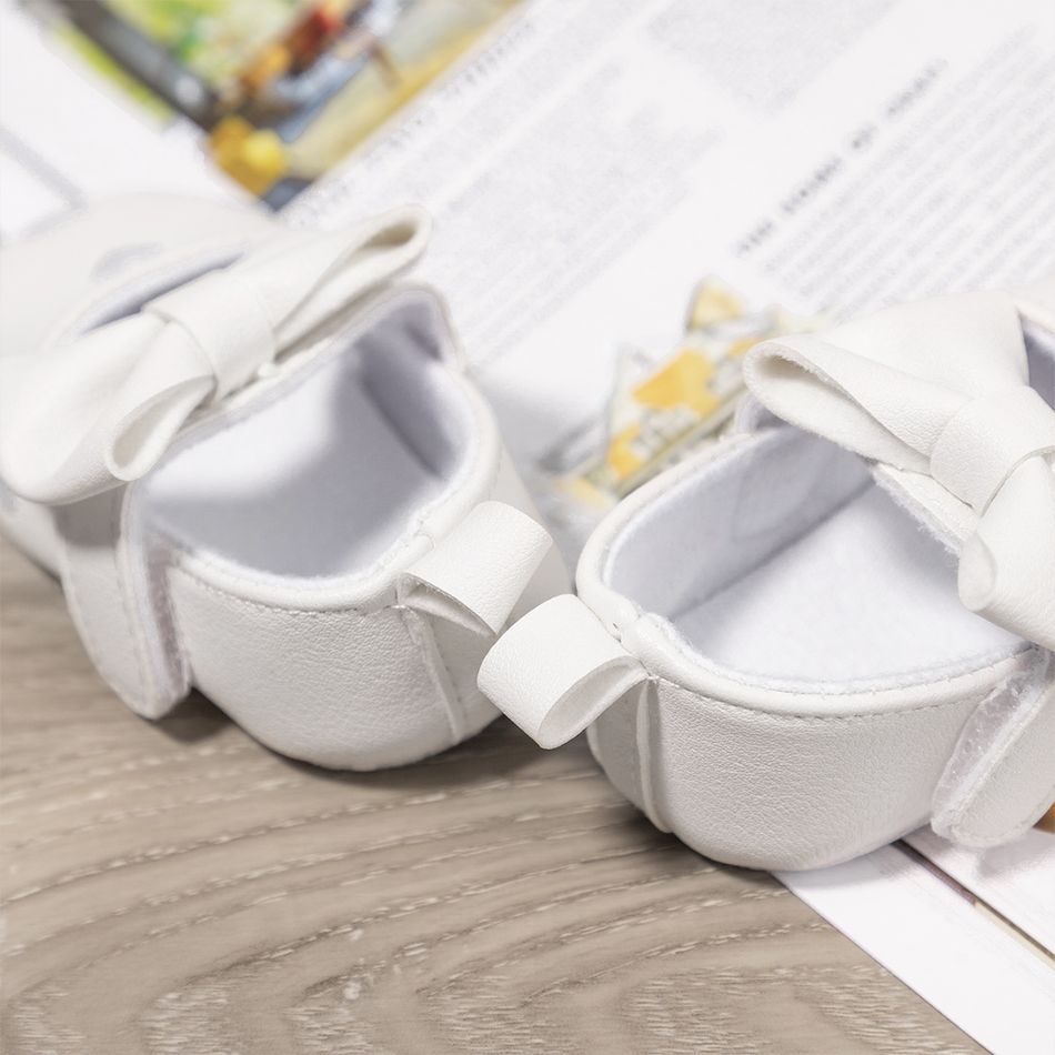 Baby / Toddler Bow Decor Heart Graphic Prewalker Shoes White big image 3