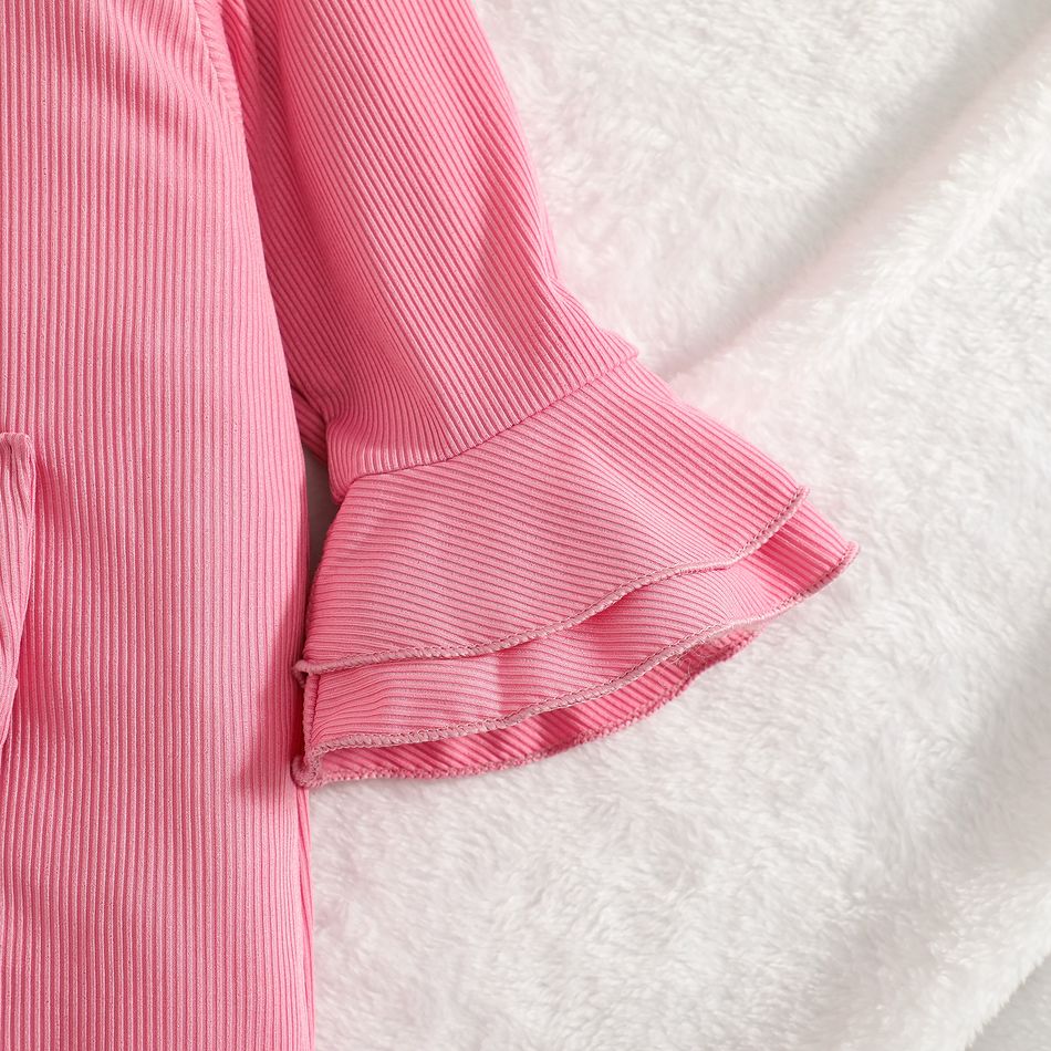 2PCS مضلع الصلبة الحمراء مضيئة الأكمام طفل bowknot حللا مجموعة زهري big image 5