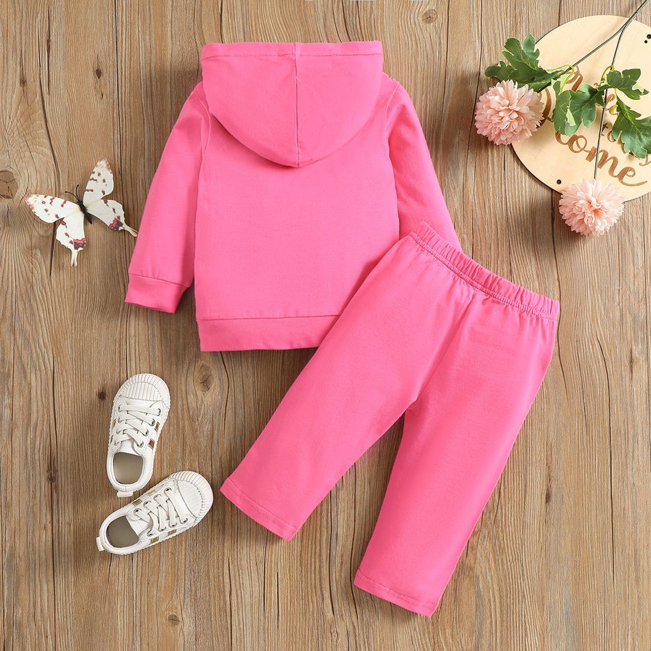 2 unidades Bebé Menina Com capuz Borboleta Casual Conjunto para bebé Rosado big image 7