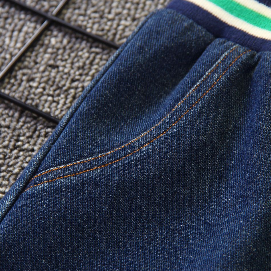Kid Boy Pocket Design Elasticized Denim Jeans Light Blue big image 4