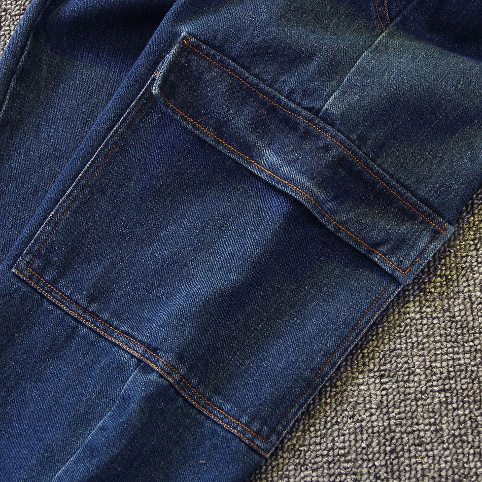 Kid Boy Pocket Design Elasticized Denim Jeans Light Blue big image 6