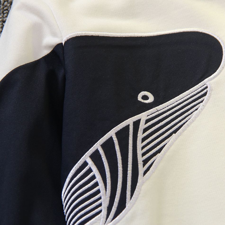 2pcs Toddler Boy 3D Shark Design Sweatshirt and Black Pants Set blue+white big image 3