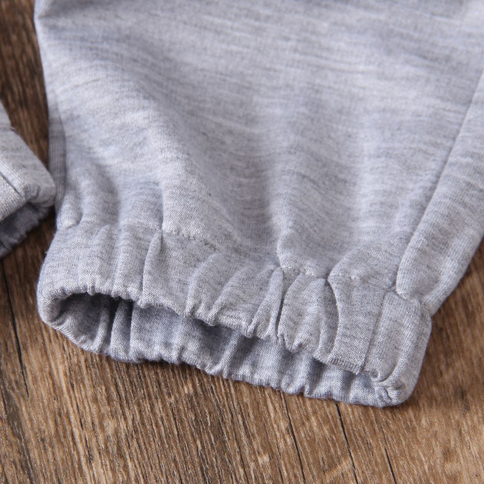 Toddler Boy Trendy Letter Embroidered Pocket Design Pants Grey