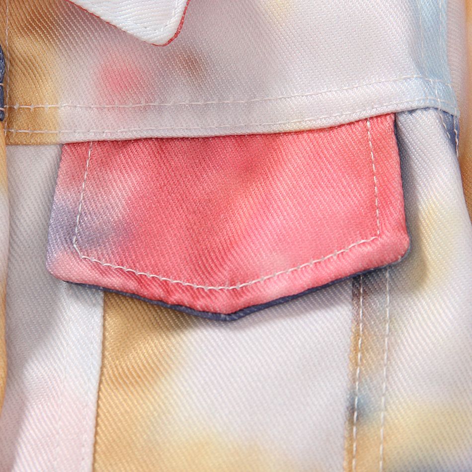 Baby Boy/Girl Tie Dye Long-sleeve Imitation Denim Jacket MultiColour big image 3