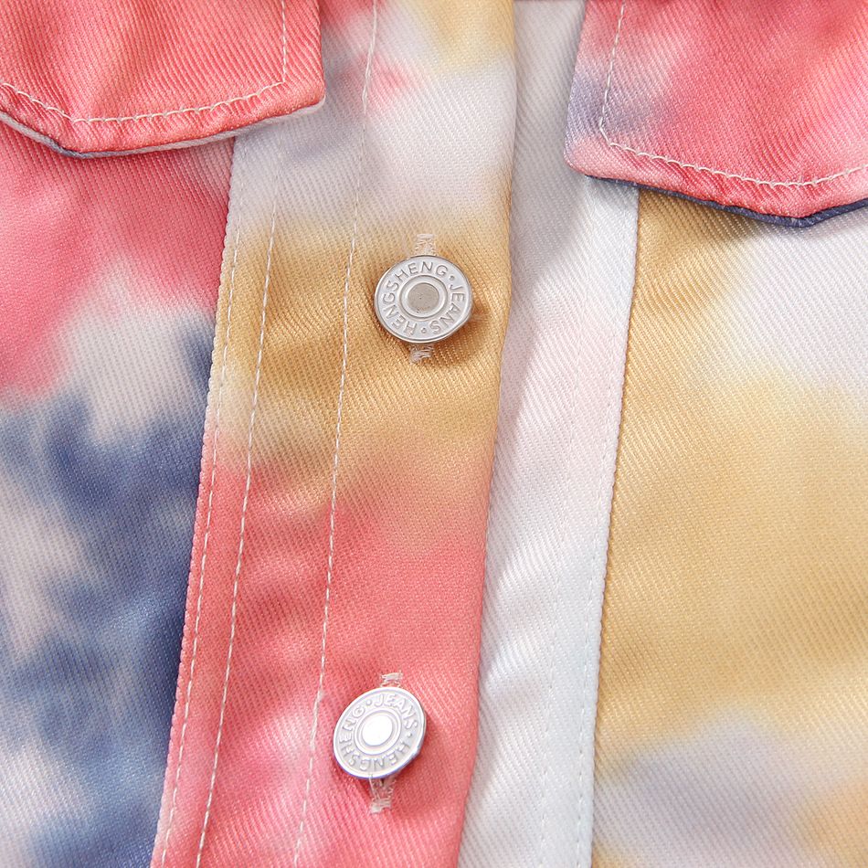 Baby Boy/Girl Tie Dye Long-sleeve Imitation Denim Jacket MultiColour big image 4