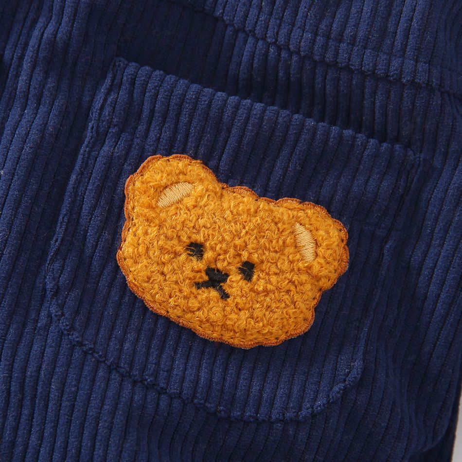 طفل رضيع الدب تصميم الحرارية مبطنة colorblock مقنعين سترة سروال قصير الأكمام أزرق big image 4