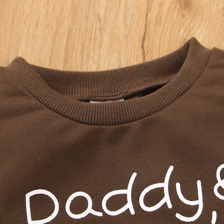 2pcs Toddler Boy Thanksgiving Faux-two Sweatshirt and Pants Set Brown big image 3