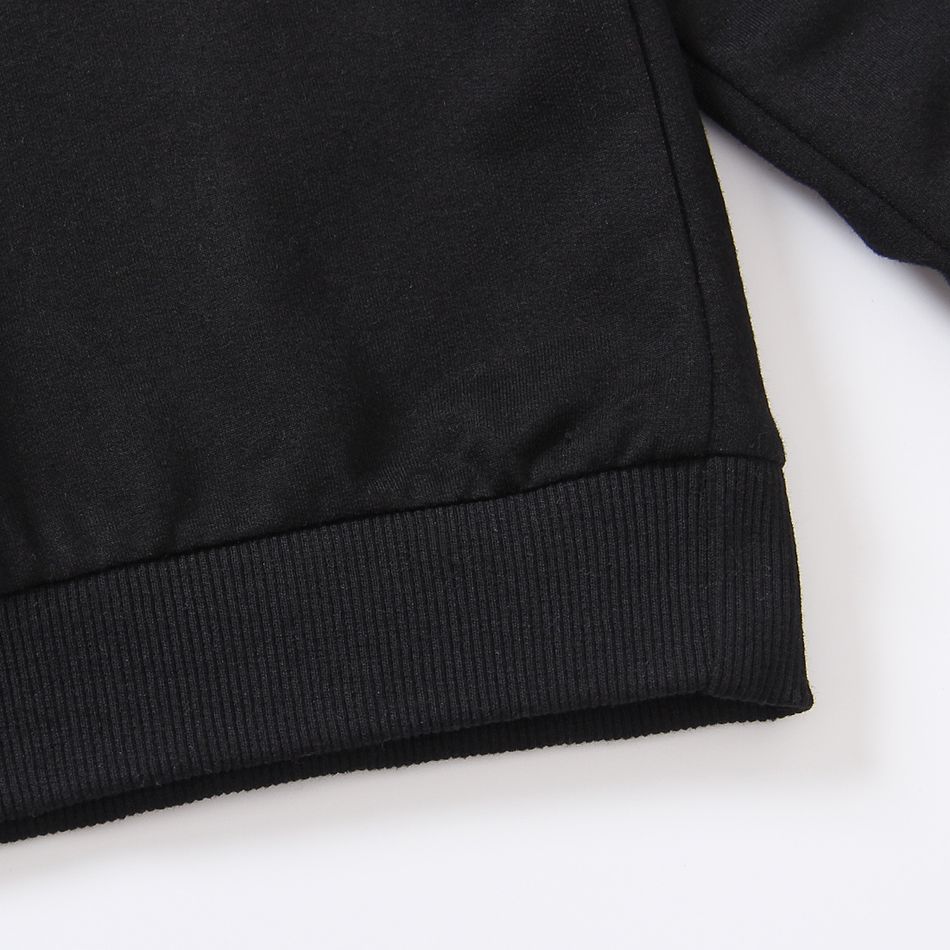 2pcs Kid Boy Polo Sweatshirt and Cargo Pants Set Black big image 4