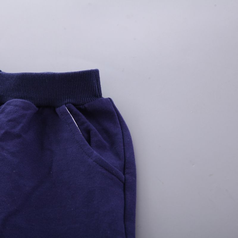 2-piece Toddler Boy Stripe Pocket Design Hoodie and Dark Blue Pants Set Dark Blue big image 6
