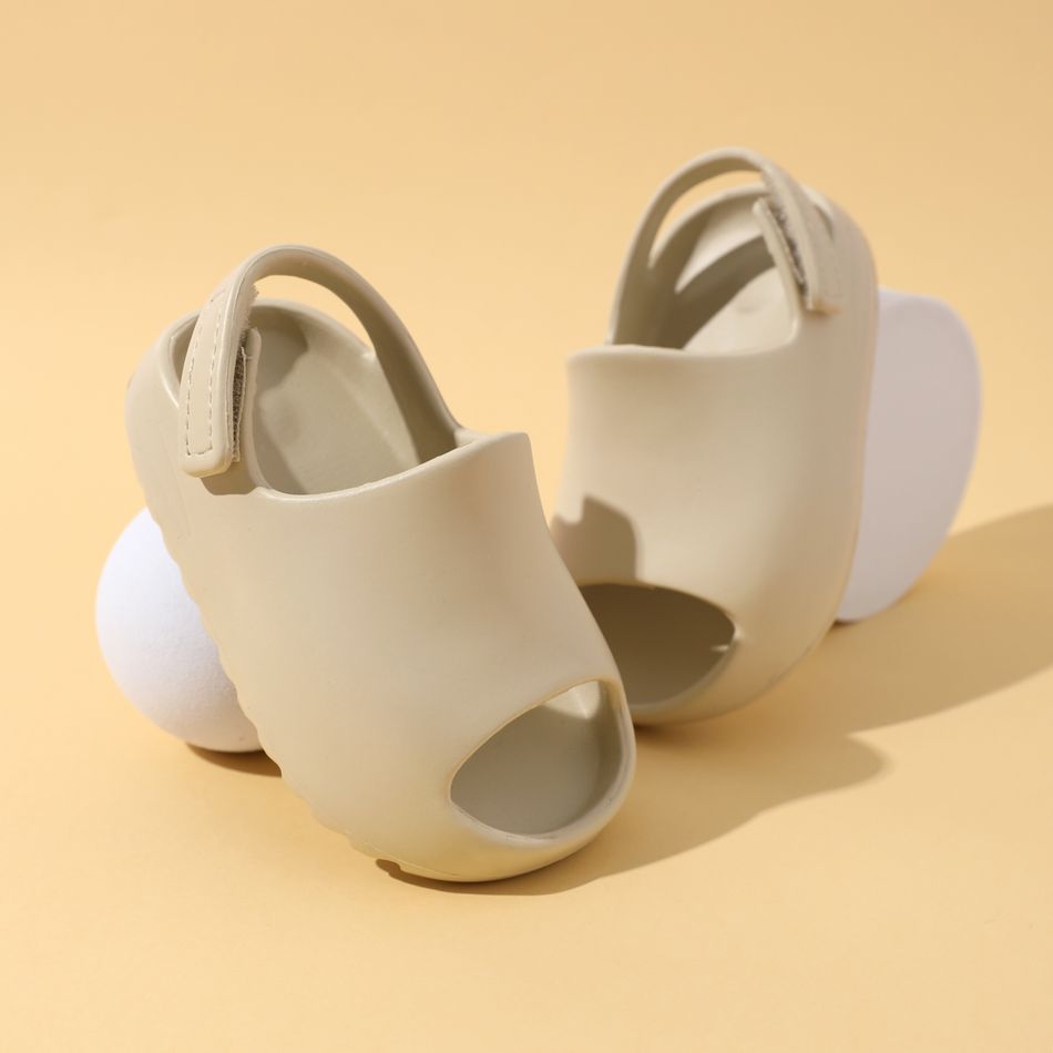 Toddler Open Toe Lightweight Non-slip Vented Clogs Beige big image 3