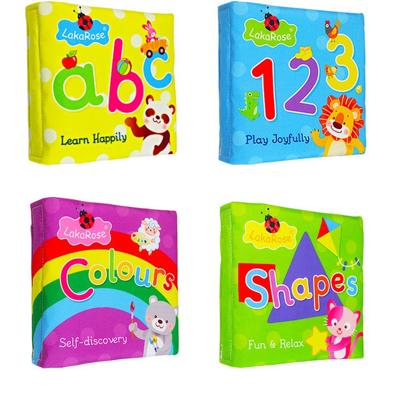 Cloth Baby Book English Alphanumeric Cloth book Touch and Feel Early Educational and Development Toy with Sound Paper Green big image 2
