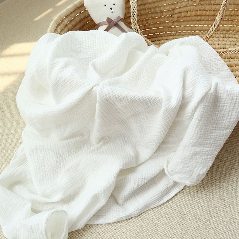 100٪ قطن طفل لحاف يحمل بطانية طفل قماط بطانية الوليد تلقي بطانية التفاف قماط أبيض big image 1