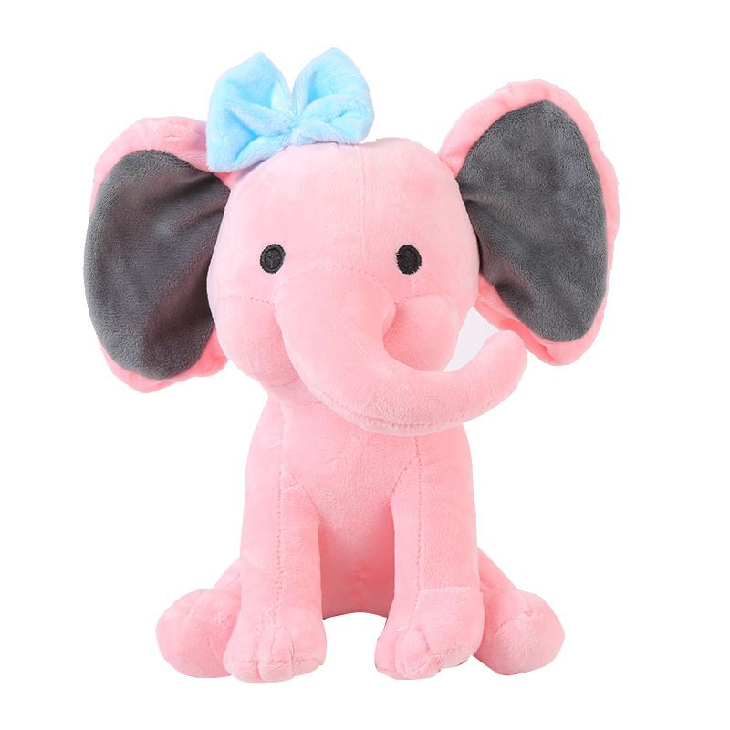 Bedtime Comfortable Sleeping Elephant Plush Toy Long Nose Plush Baby Elephant Doll for Bedding Pink big image 1