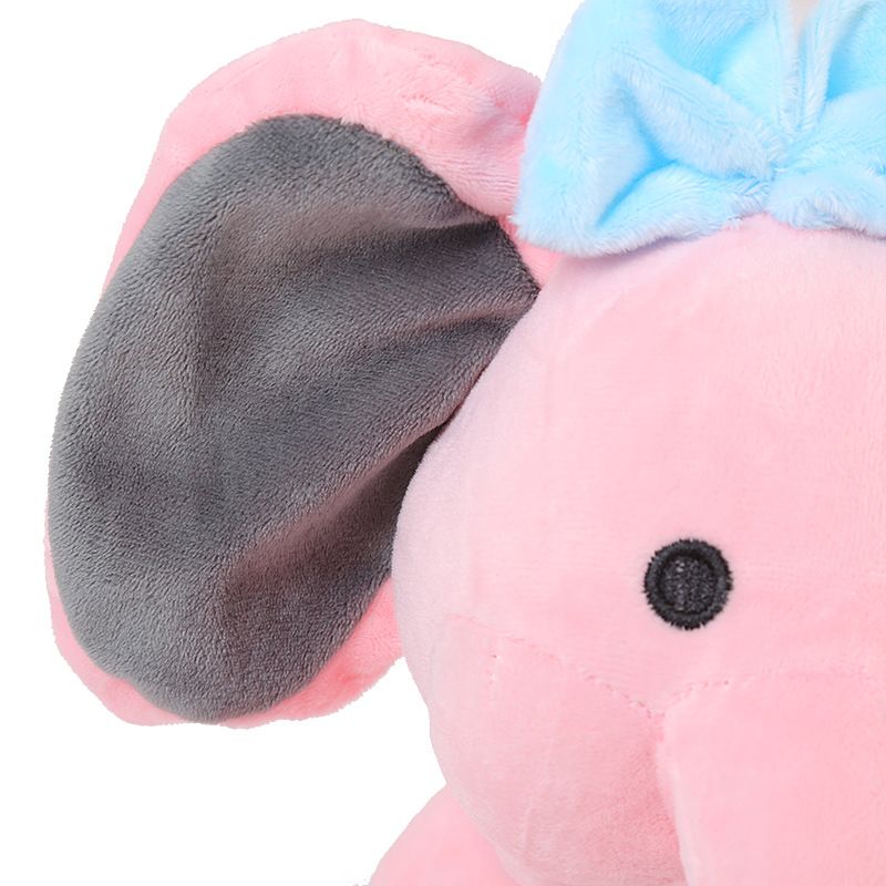 Bedtime Comfortable Sleeping Elephant Plush Toy Long Nose Plush Baby Elephant Doll for Bedding Pink big image 3
