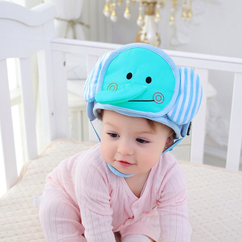 Baby / Toddler Cartoon Animal Head Drop Protection Helmet for Crawling Walking Headguard Anti-collision Head Cap Kids Products Blue