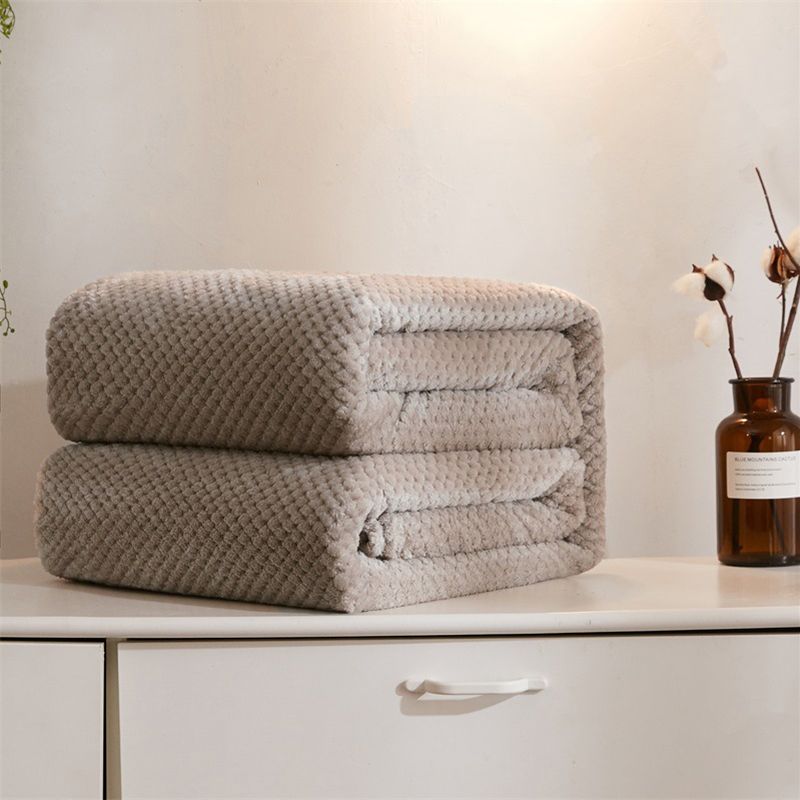 Cobertores de lã de treliça de abacaxi para casa, crianças, cobertor de pelúcia grosso e quente, cobertor de recepção, cobertor de cochilo de escritório Branco big image 2