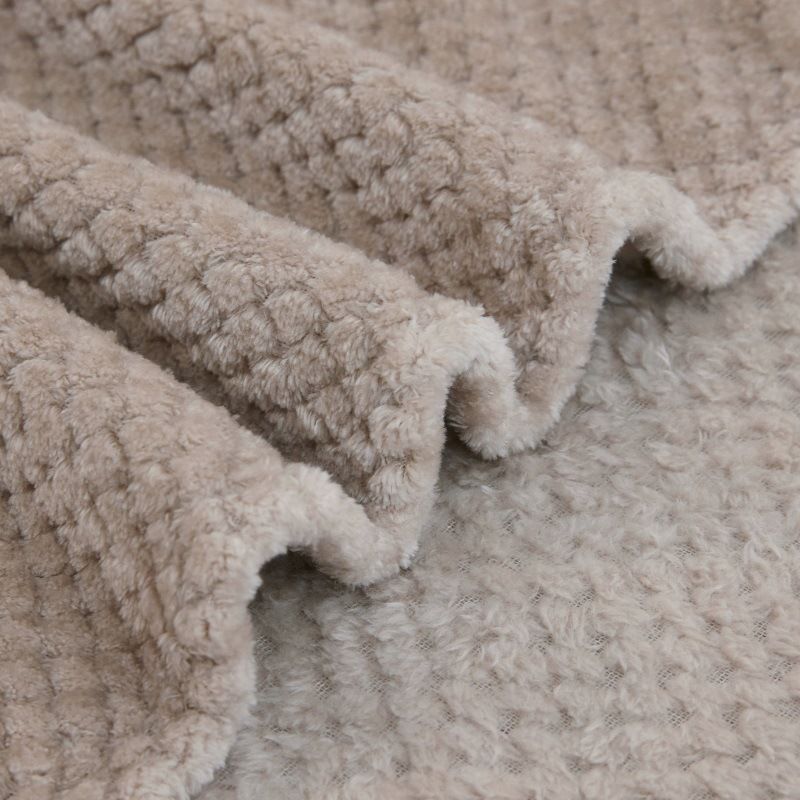 Cobertores de lã de treliça de abacaxi para casa, crianças, cobertor de pelúcia grosso e quente, cobertor de recepção, cobertor de cochilo de escritório Branco big image 6