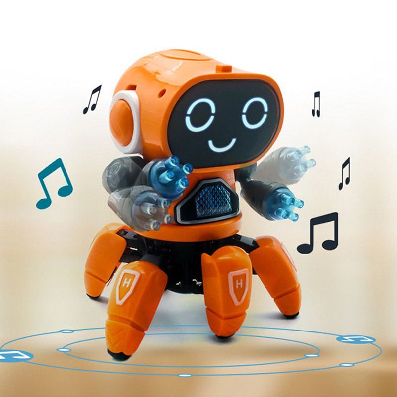 Dancing Robot Walking Dancing Electronic Battery Operated LED Flashing Lights and Music Robot Toys for Kids Boys and Girls White big image 5