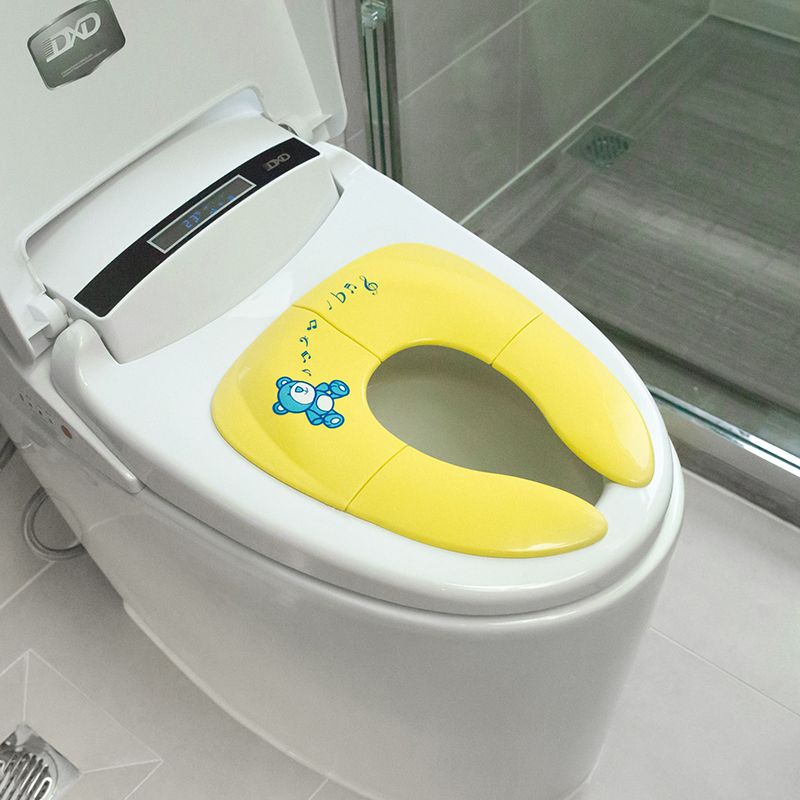 Folding Travel Potty Seat Portable Toilet Seat Fits Most Toilets for Toddlers Kids Boys and Girls Yellow