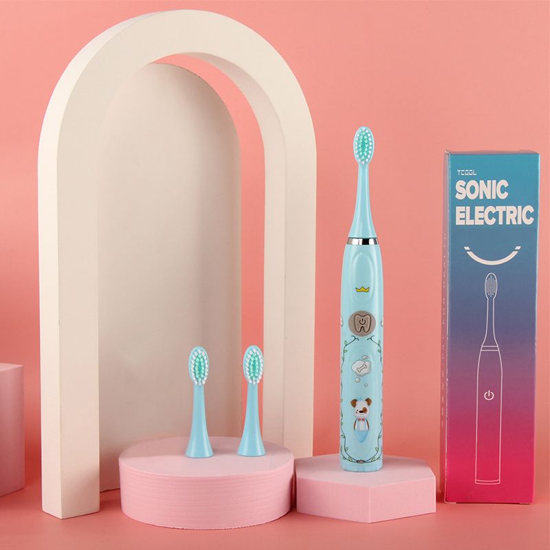 Escova de dentes elétrica sônica para crianças de 3 a 16 anos, escova de dentes automática, limpeza de dentes, higiene bucal Azul