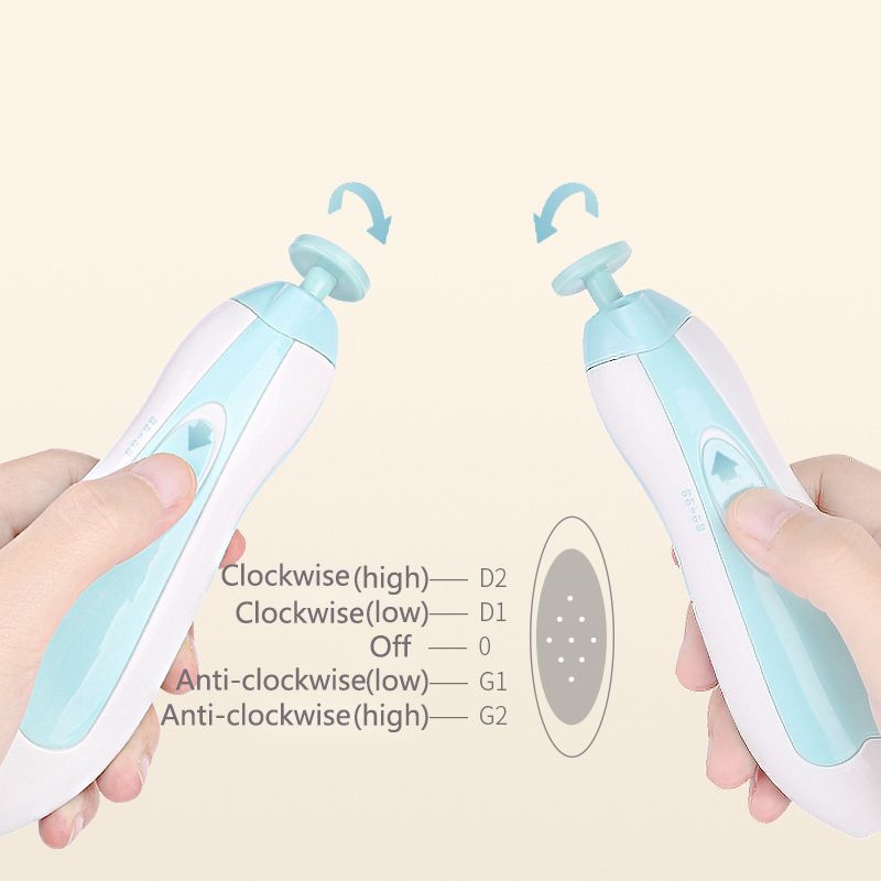 Cortadores de unhas para bebês, aparador de unhas elétrico para recém-nascidos, kit de lixa de unhas, aparar e polir Azul big image 3