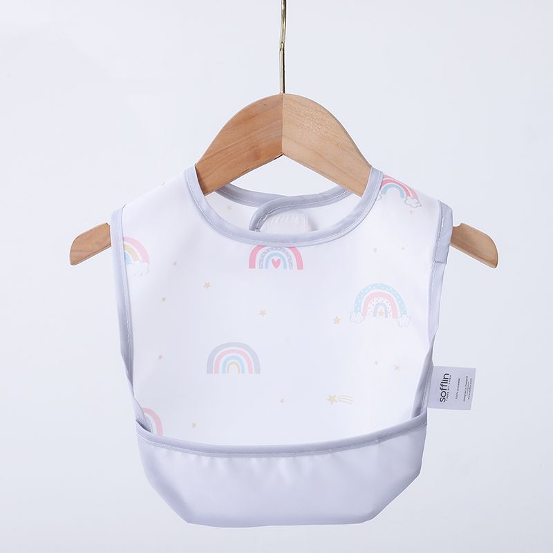 Baby Bib Waterproof Oxford Cloth Bibs for Teething Drooling Eating Feeding Red